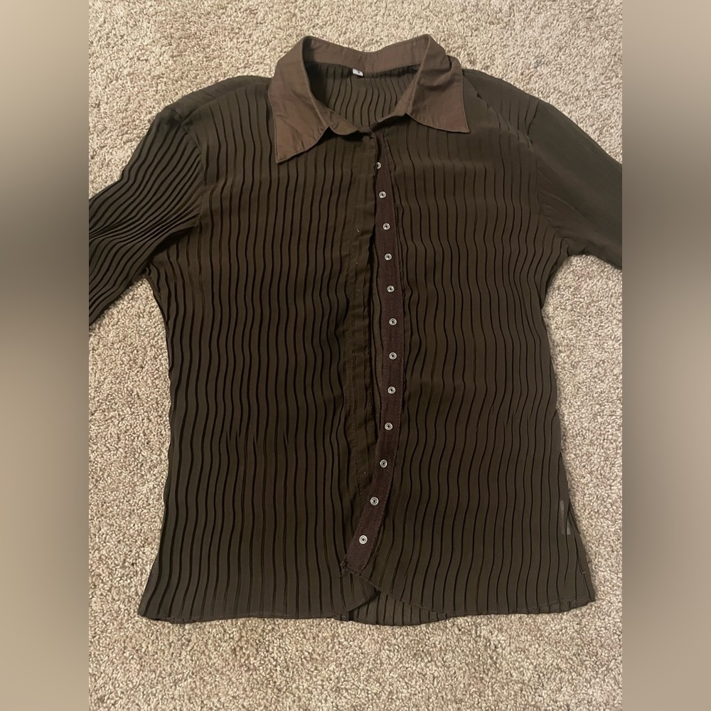 Brown see through top